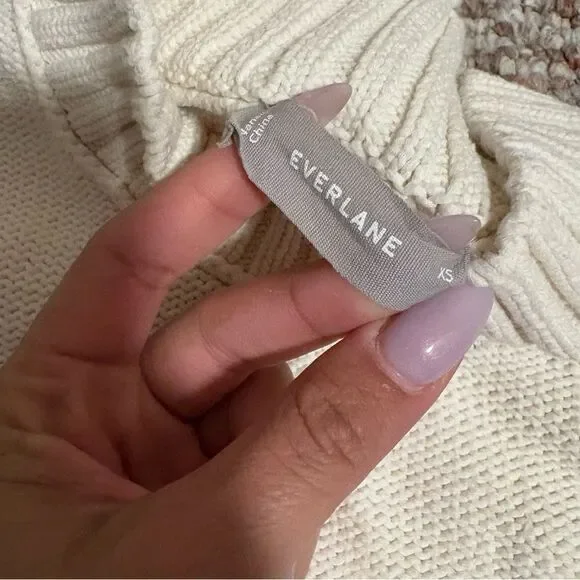 Everlane The Texture Cotton Cable Sweater in Bone - Size XS - Picture 8 of 10